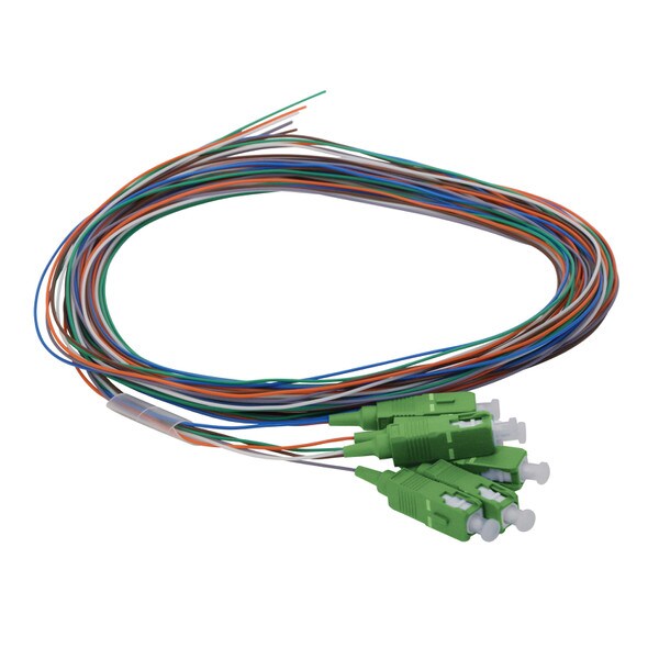 6 Fiber Pigtail, SC/APC, 900 µm, 9 µm OS2, 3m